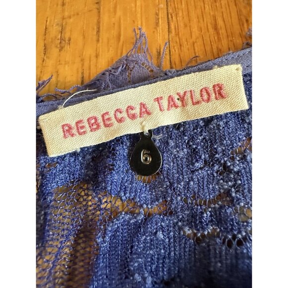 Rebecca Taylor Dress Womens Blue/Purple Mini Lace Retro Modern Size 6 - Picture 3 of 5